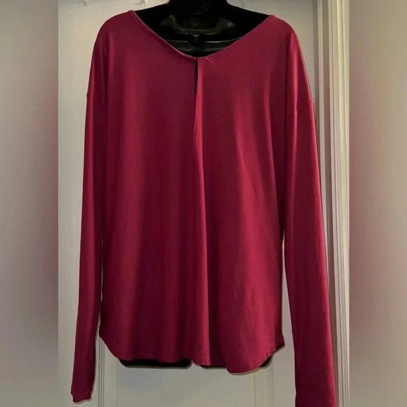 Zelos Long Sleeve Burgundy Top - Picture 4 of 6